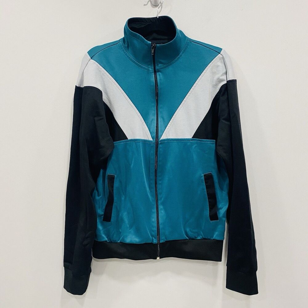 URBAN OUTFITTERS S Benji 90s Y2K Track Jacket Full Zip Retro Street Teal Black